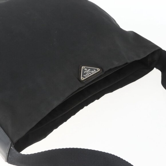 Authentic PRADA Shoulder Bag Nylon Black Silver - Picture 13 of 16